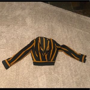 V Neck striped surplice crop top